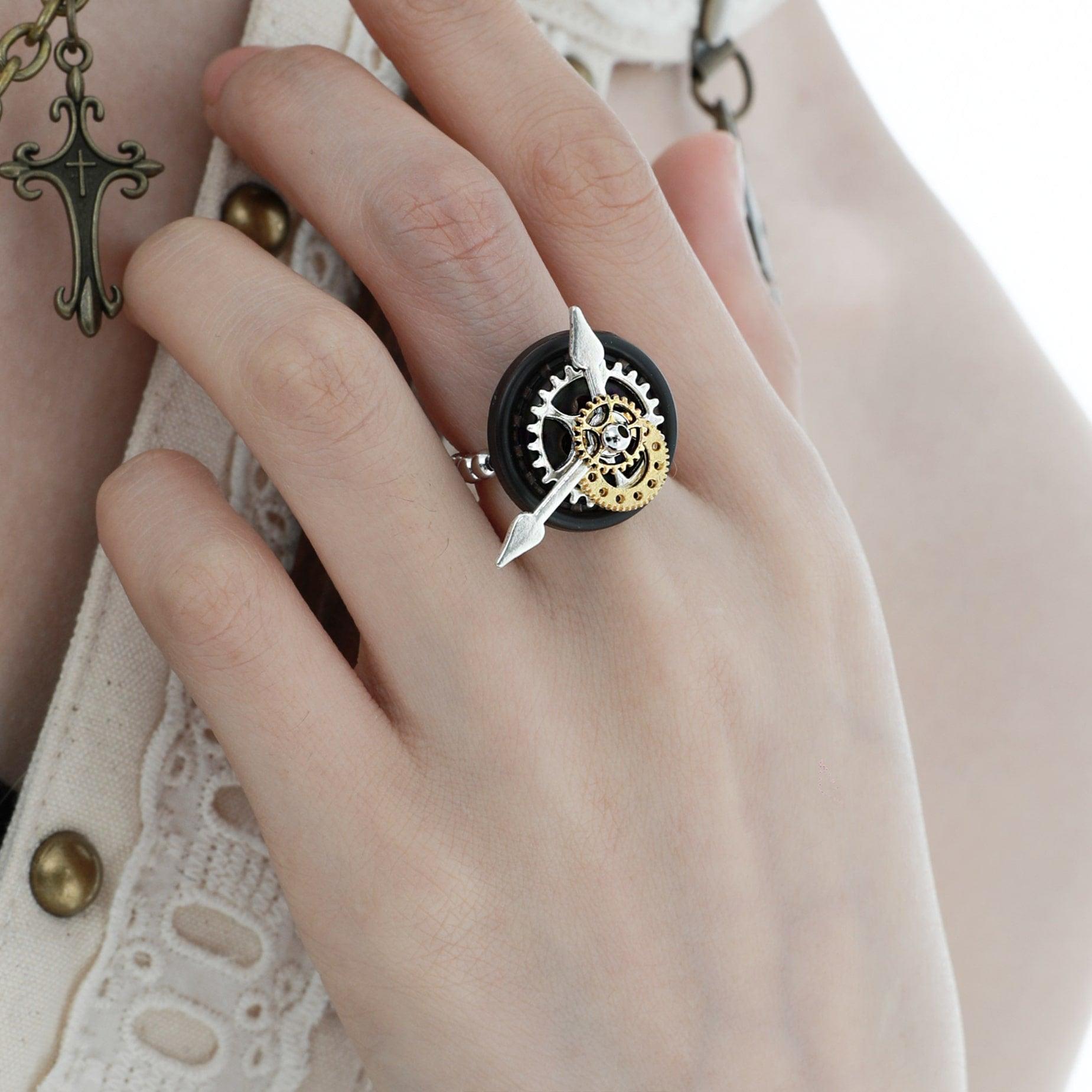 Mechanical Butterfly 18k Platinum-Plated Gear Ring™ - 1ST XULIE