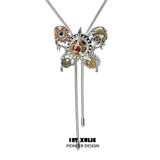 Mechanical Butterfly 18k Platinum Plated Pull-Out Necklace™ - 1ST XULIE