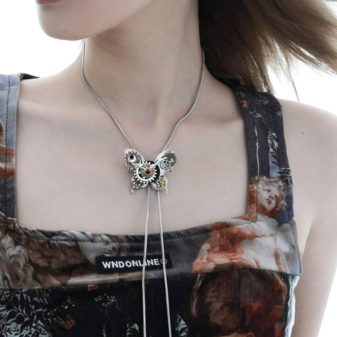 Mechanical Butterfly 18k Platinum Plated Pull-Out Necklace™ - 1ST XULIE