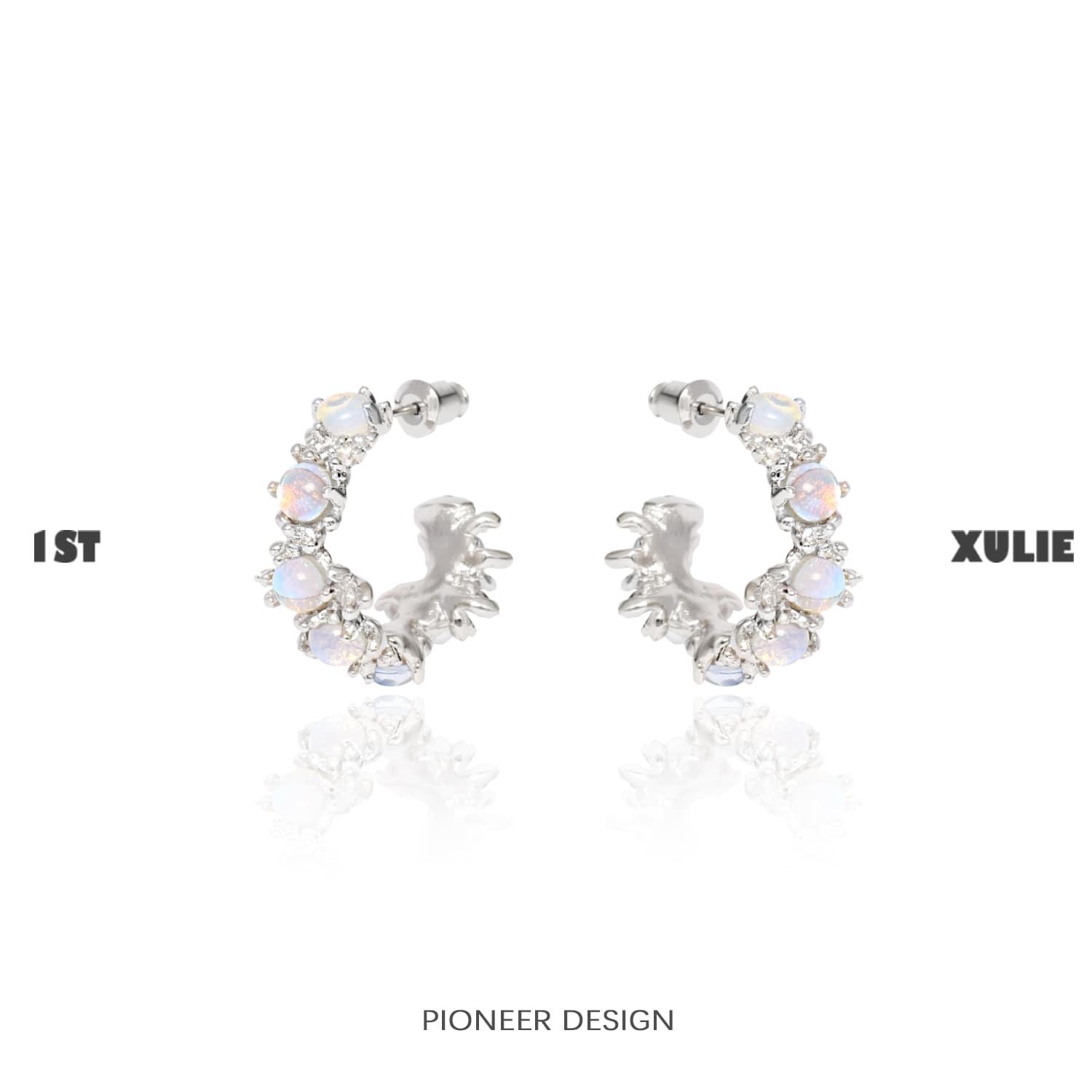 Moon Stone Sparkling Coral Earrings™ - 1ST XULIE