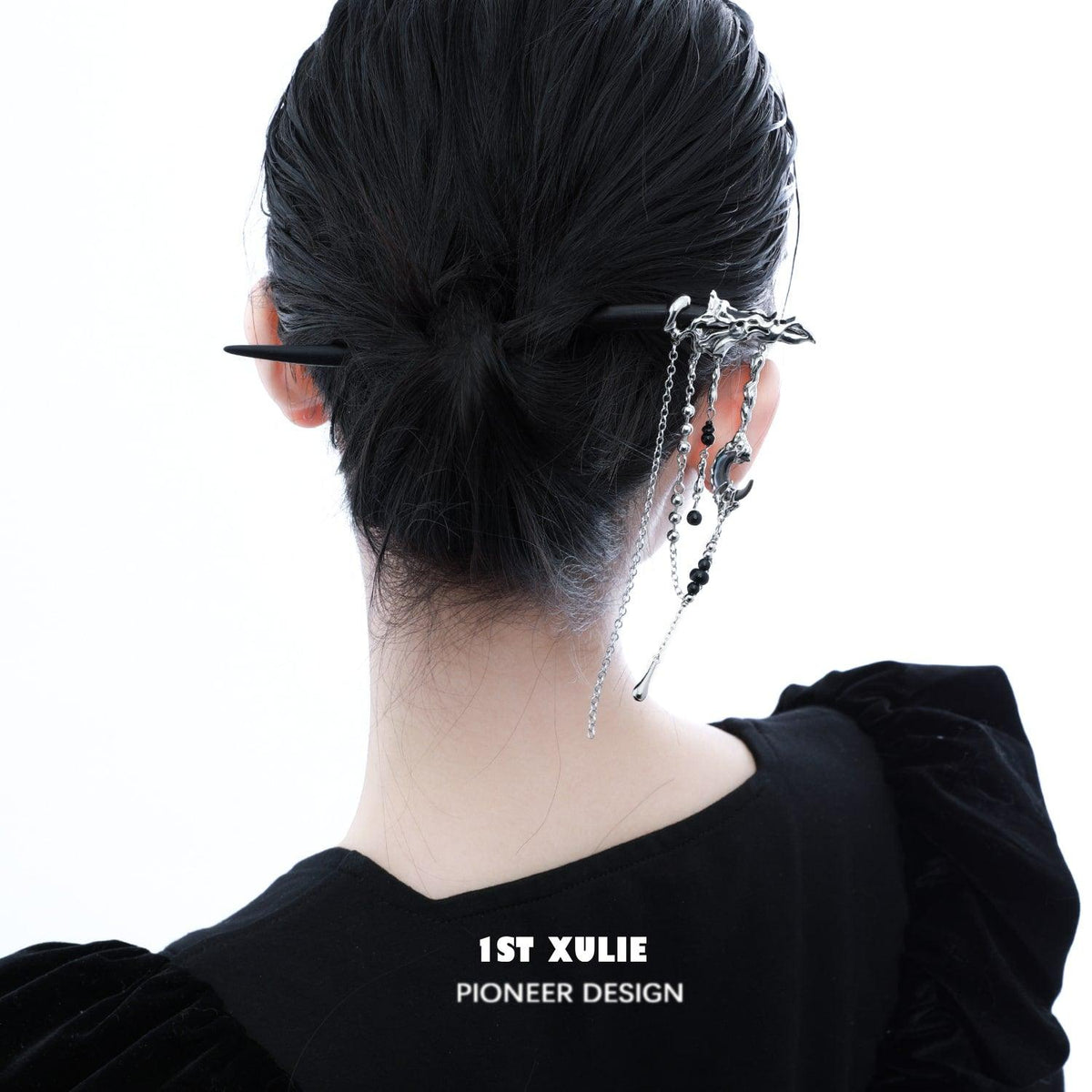 MYTH OF THE MOON 18k Platinum Plated Ebony Hairpin™ - 1ST XULIE