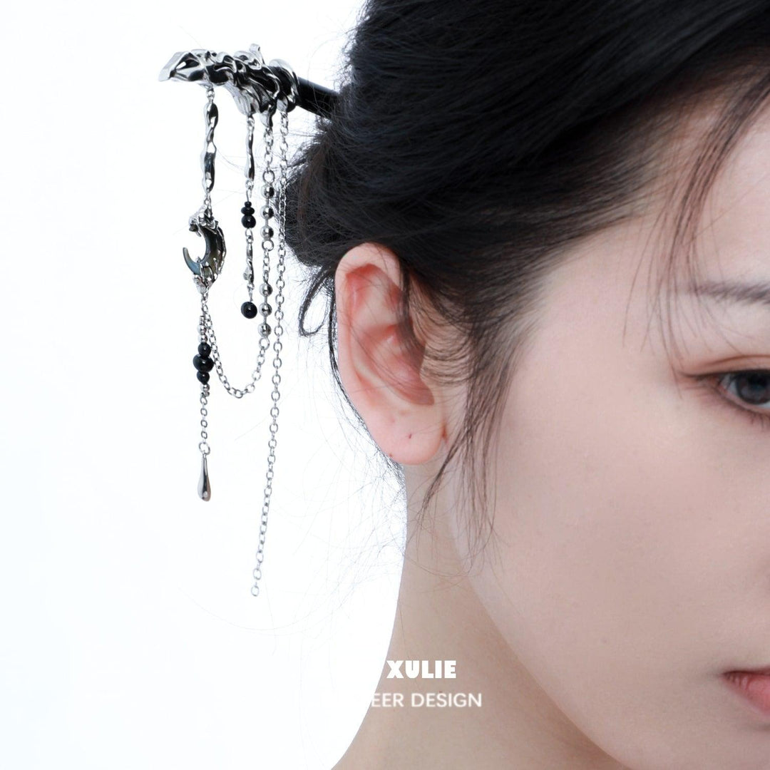 MYTH OF THE MOON 18k Platinum Plated Ebony Hairpin™ - 1ST XULIE