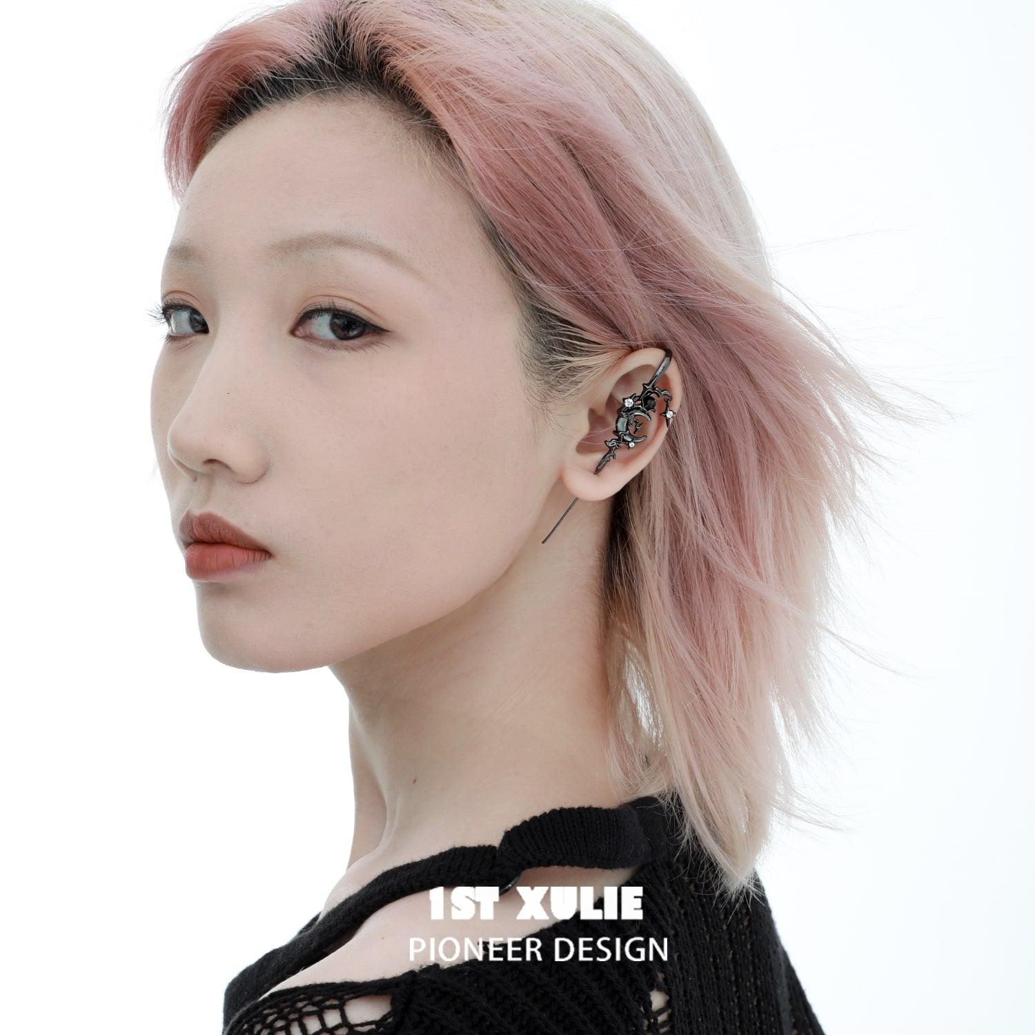 MYTH OF THE MOON S925 Needle Piercing Earring-black™ - 1ST XULIE