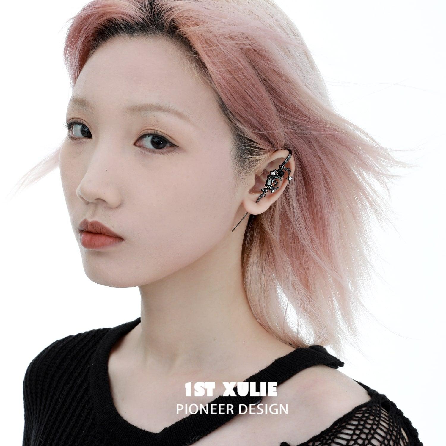 MYTH OF THE MOON S925 Needle Piercing Earring-black™ - 1ST XULIE