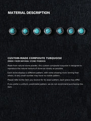 Composite turquoise stone guide showing variations in round stone patterns