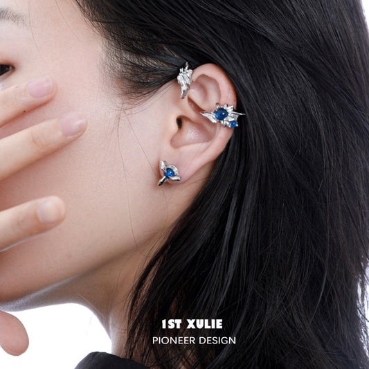 Ravenclaw 18k Platinum Plated Zirconia Ear Clips™ - 1ST XULIE