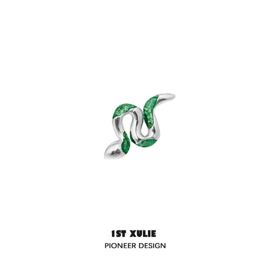 Slytherin House 18k Platinum Plated Snake Earrings ＆ Ear Clips™ - 1ST XULIE