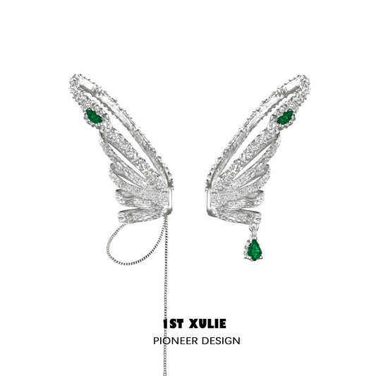 Slytherin House 18k Platinum Plated Tassel Wing Ear Clips™ - 1ST XULIE