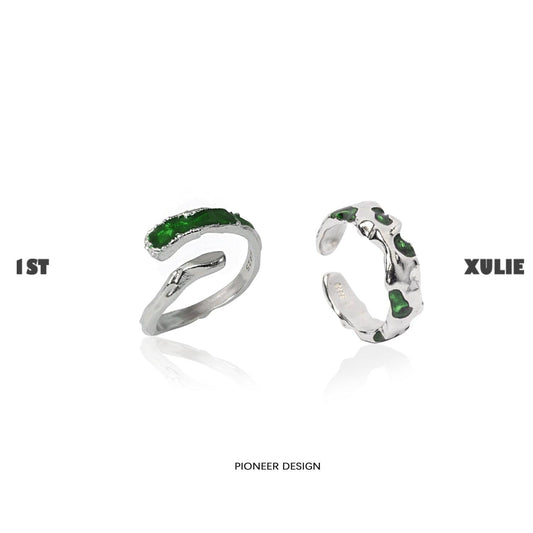 Slytherin House Sterling Silver Adjustable Opening Ring™ - 1ST XULIE