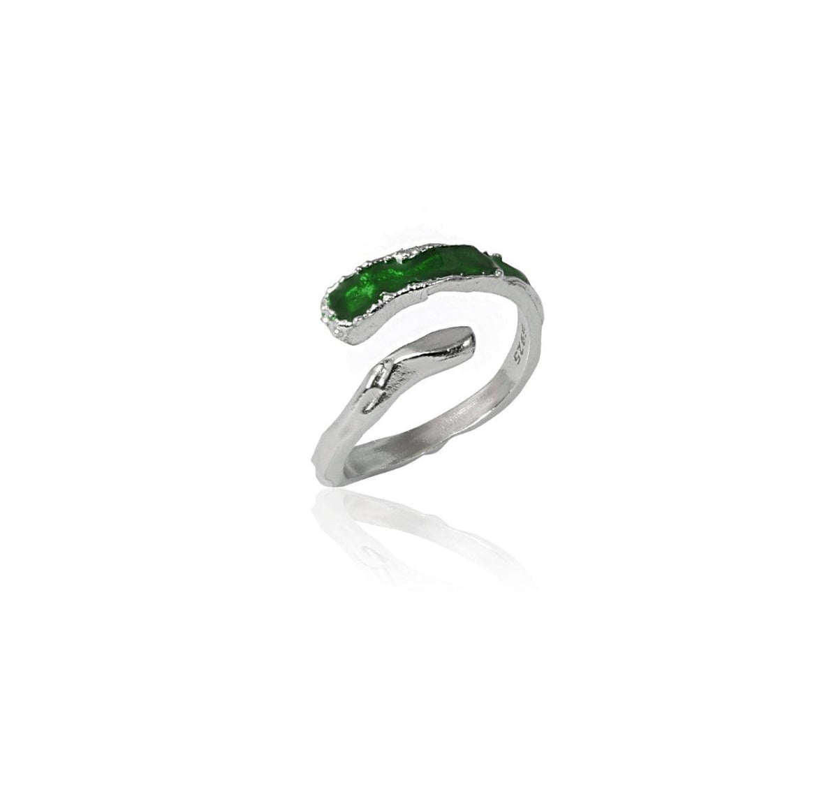 Slytherin House Sterling Silver Adjustable Opening Ring™ - 1ST XULIE