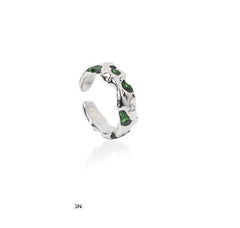 Slytherin House Sterling Silver Adjustable Opening Ring™ - 1ST XULIE