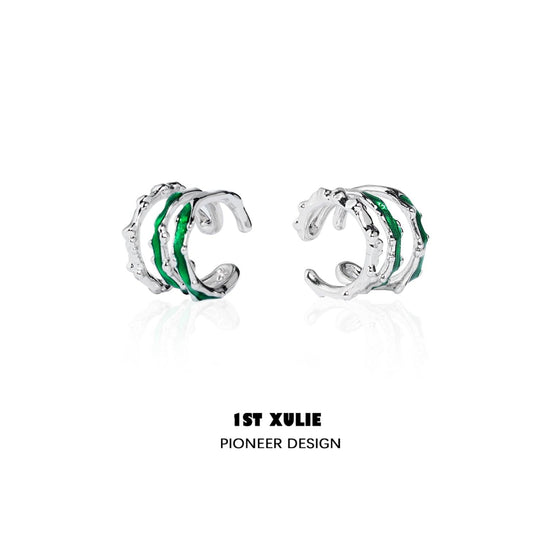 Slytherin House Sterling Silver Snake Ear Clips™ - 1ST XULIE