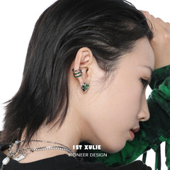 Slytherin House Sterling Silver Snake Ear Clips™ - 1ST XULIE