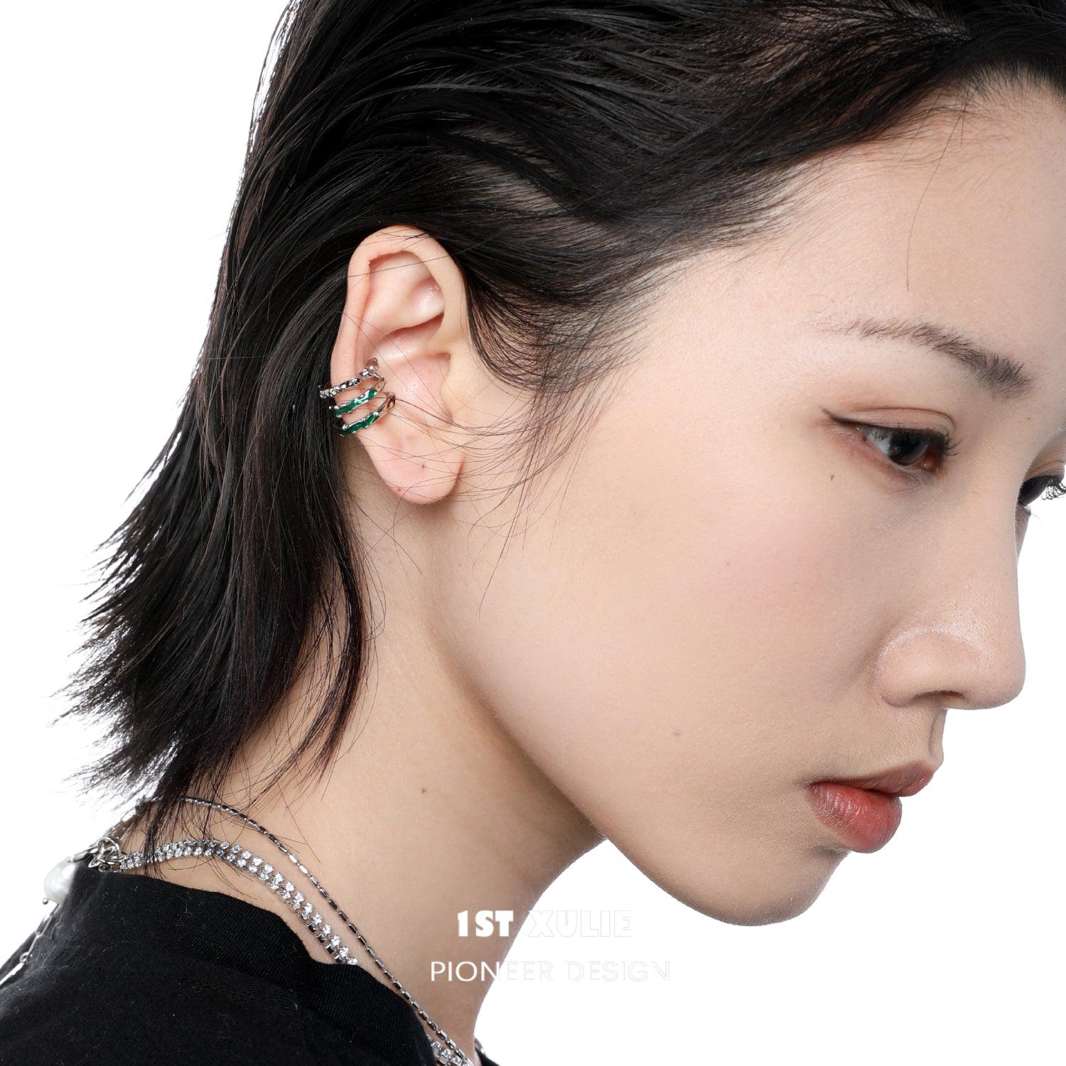 Slytherin House Sterling Silver Snake Ear Clips™ - 1ST XULIE