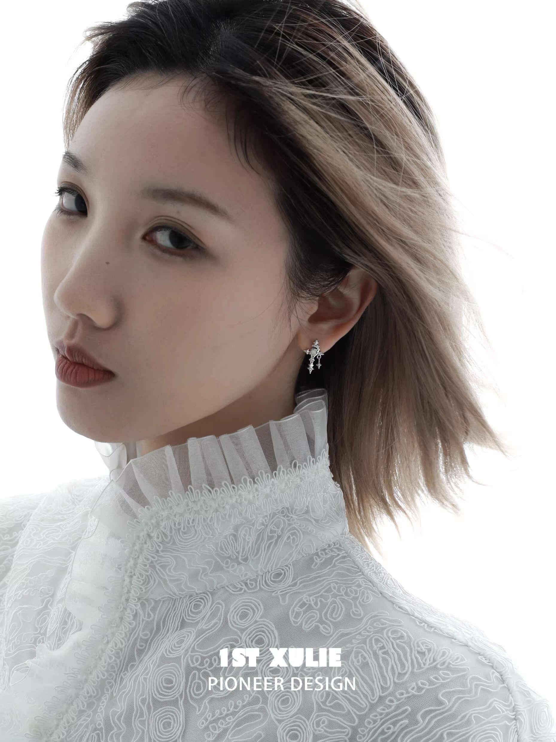 Star Dome S925 Sterling Silver White Agate Earrings™ - 1ST XULIE