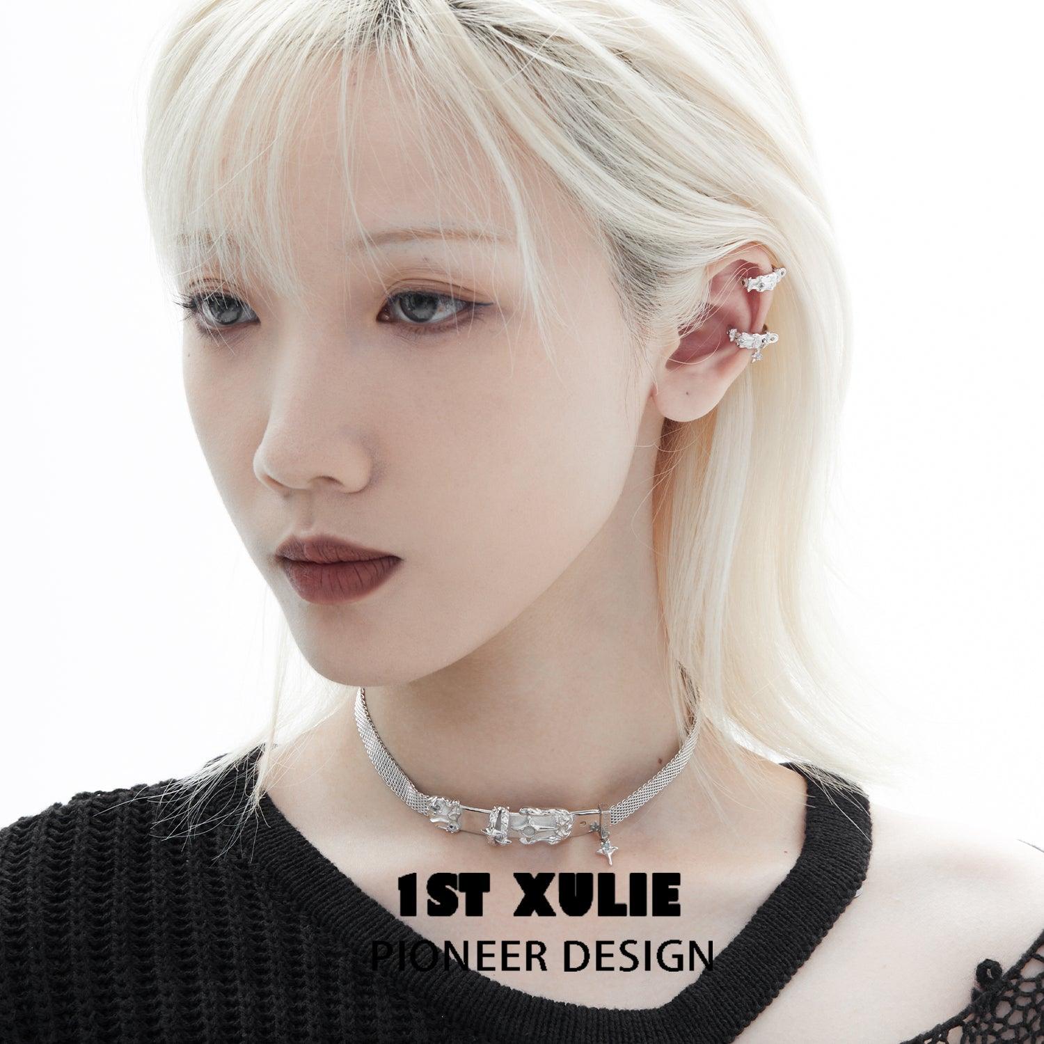 Star Trails 18k Platinum Plated Belt-shaped Ear Clips™ - 1ST XULIE