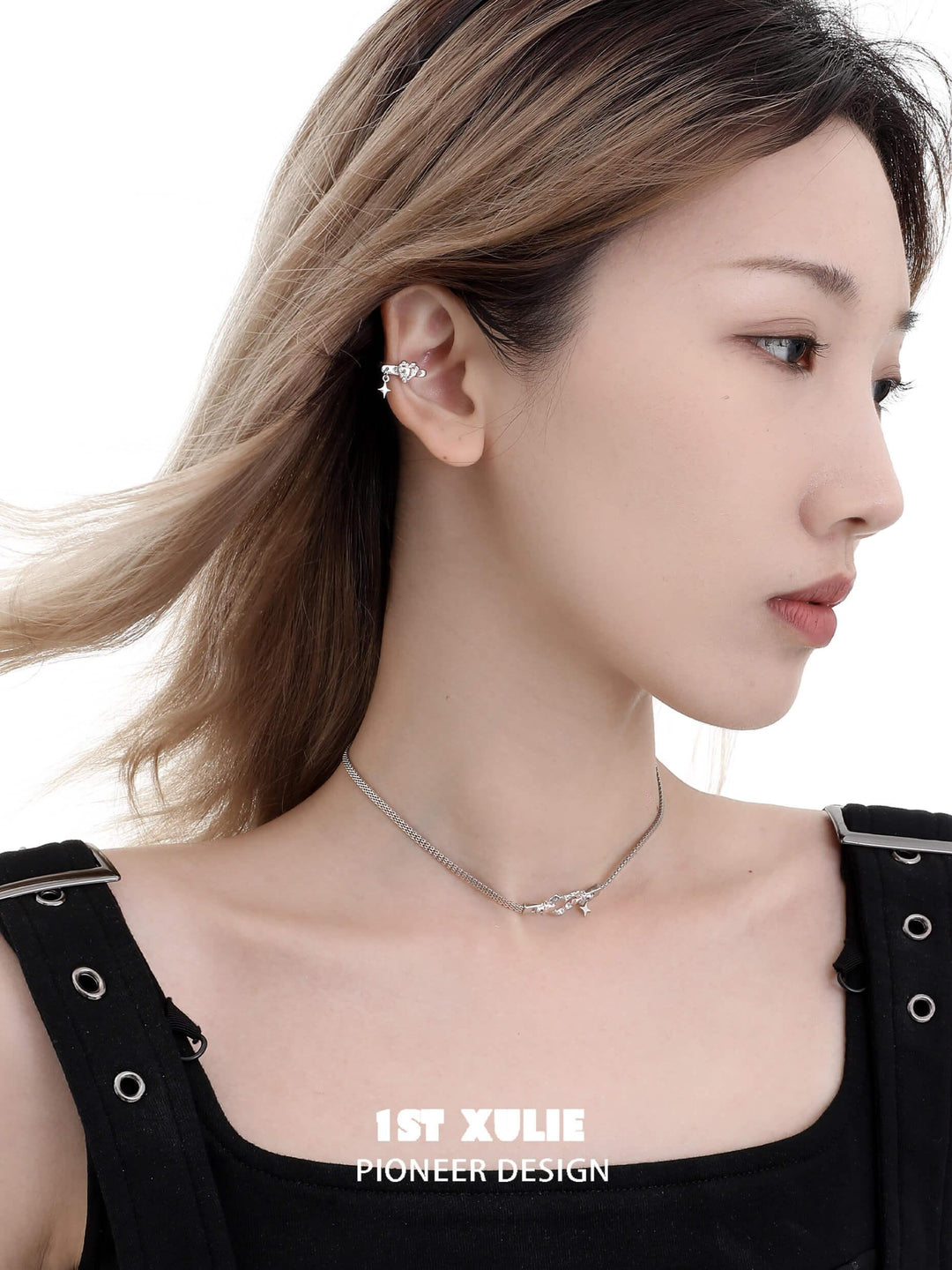 Star Trails S925 Sterling Silver Skeleton Heart Ear Clips™ - 1ST XULIE