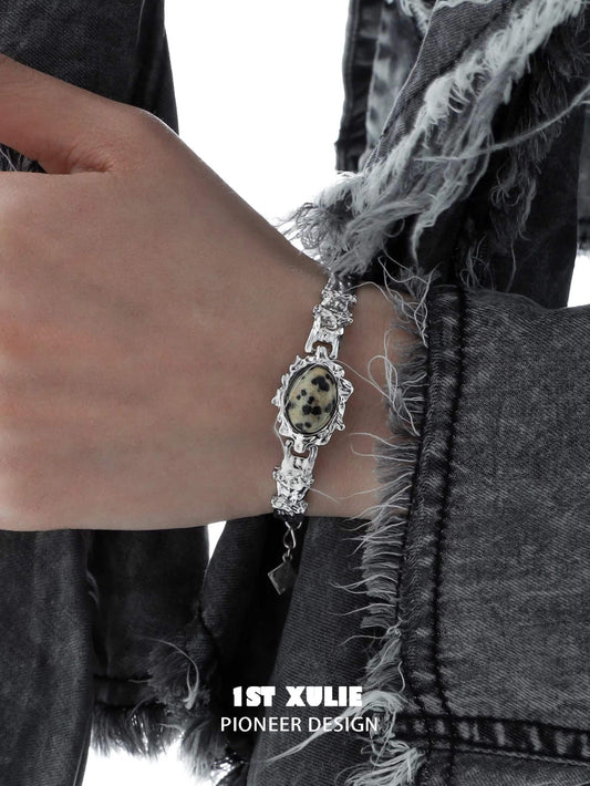 Stone Age 18K Platinum Plated Speckled Stone Bracelet™ - 1ST XULIE