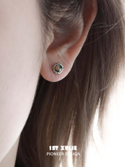 Stone Age 18K Platinum Plated Speckled Stone Earring B™ - 1ST XULIE