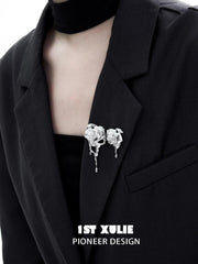 Taboo Rose 18k Platinum Plated Rose Brooch™ - 1ST XULIE