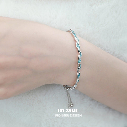 THE SEA 18k Platinum Plated Chain Pull Bracelet™ - 1ST XULIE