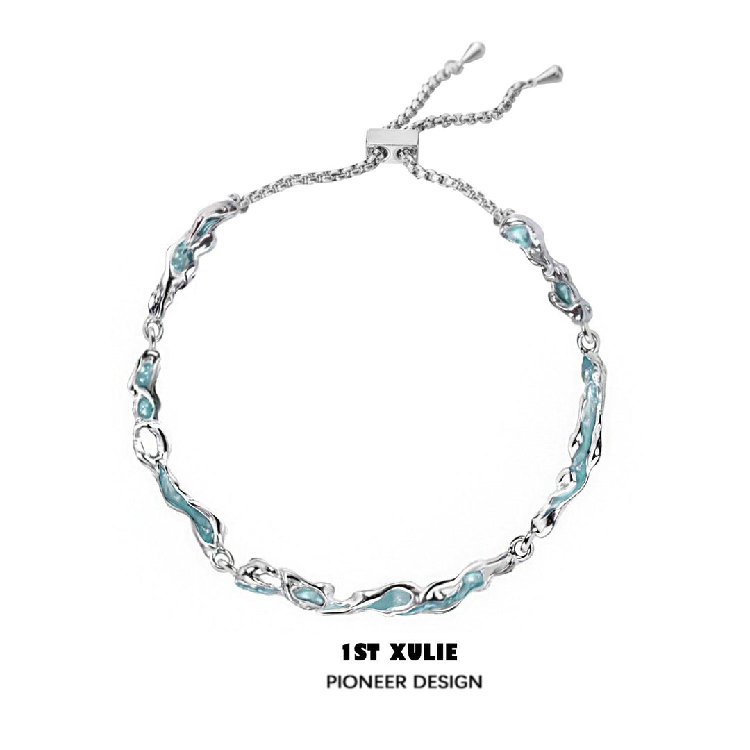 THE SEA 18k Platinum Plated Chain Pull Bracelet™ - 1ST XULIE