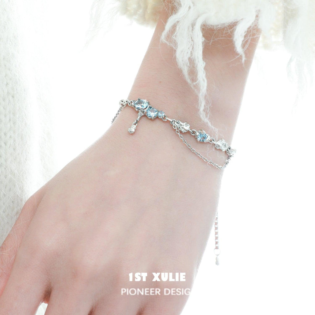 THE SEA 18k Platinum Plated Zircon Bracelet™ - 1ST XULIE