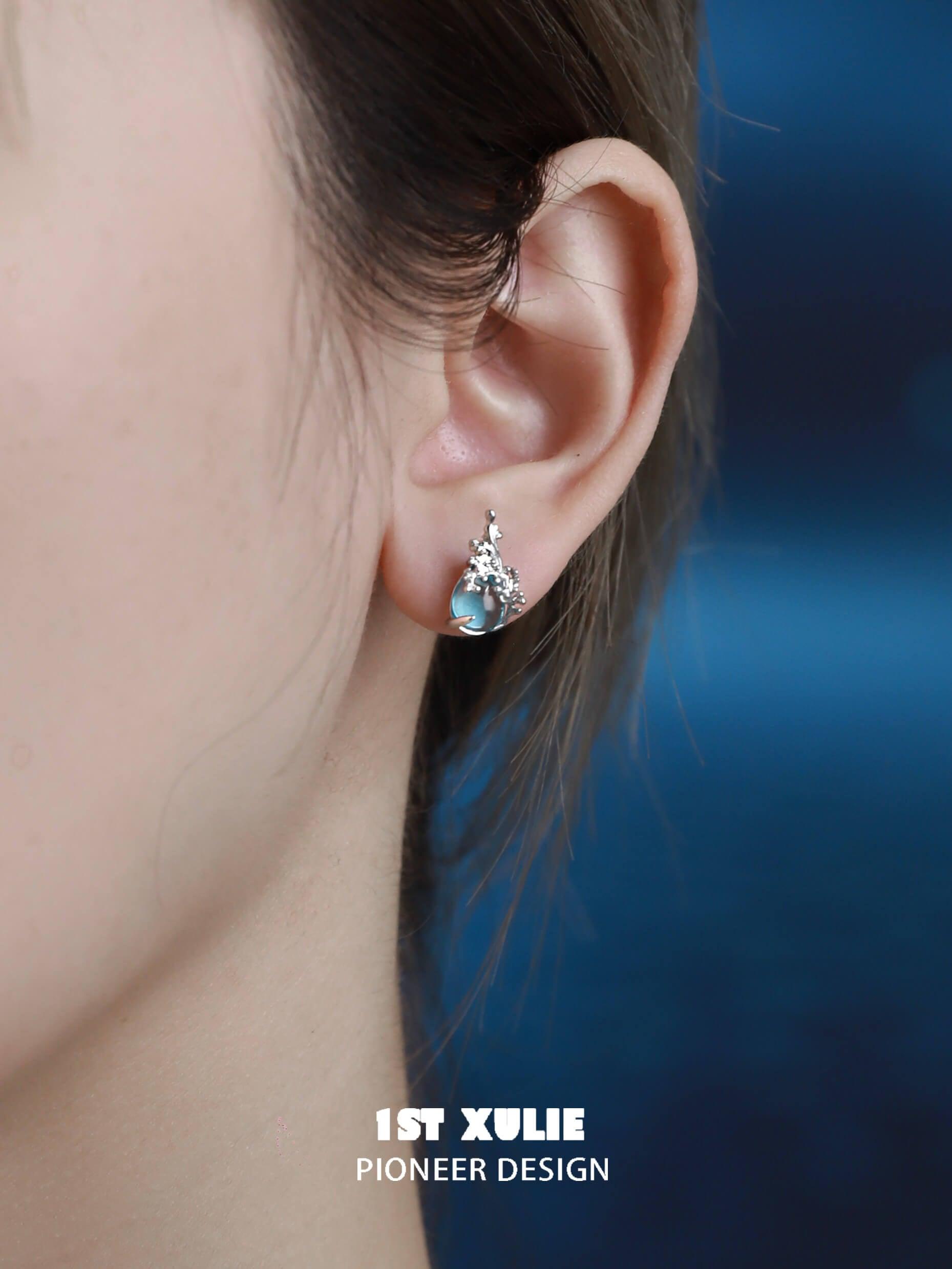 The Sea S925 18K Platinum Plated Glass Crystal Earrings™ - 1ST XULIE