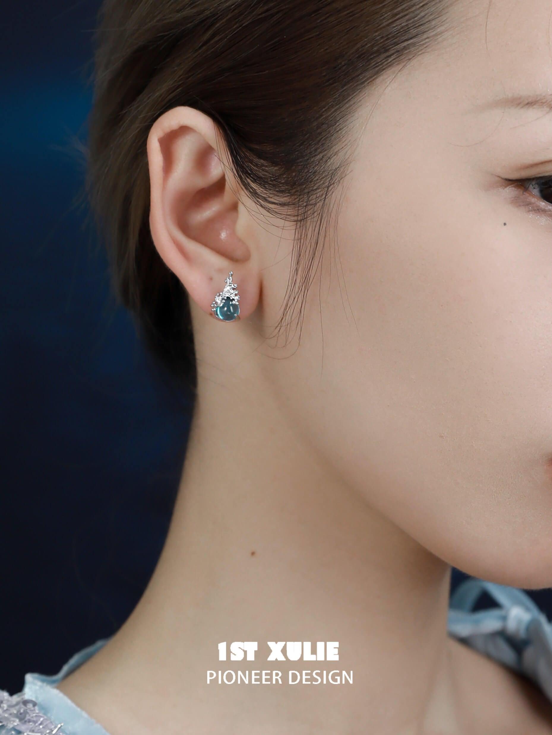 The Sea S925 18K Platinum Plated Glass Crystal Earrings™ - 1ST XULIE