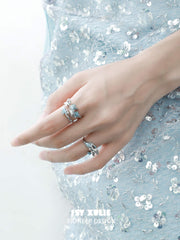 The Sea S925 Sterling Silver Aquamarine Goldfish Ring™ - 1ST XULIE