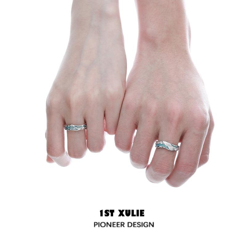 THE SEA Sterling Silver Adjustable Opening Couple's Ring™ - 1ST XULIE