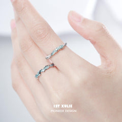 THE SEA Sterling Silver Wave Adjustable Opening Ring™ - 1ST XULIE