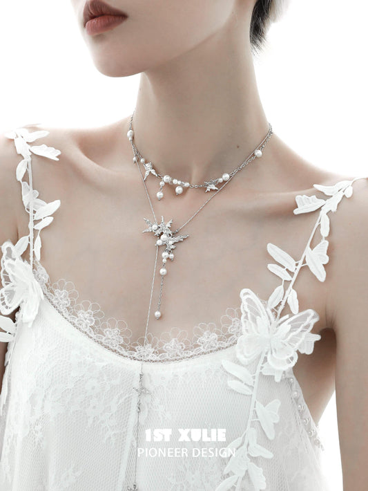 Whiterfly 18K Platinum Plated Butterfly Tassel Pearl Necklaces™ - 1ST XULIE