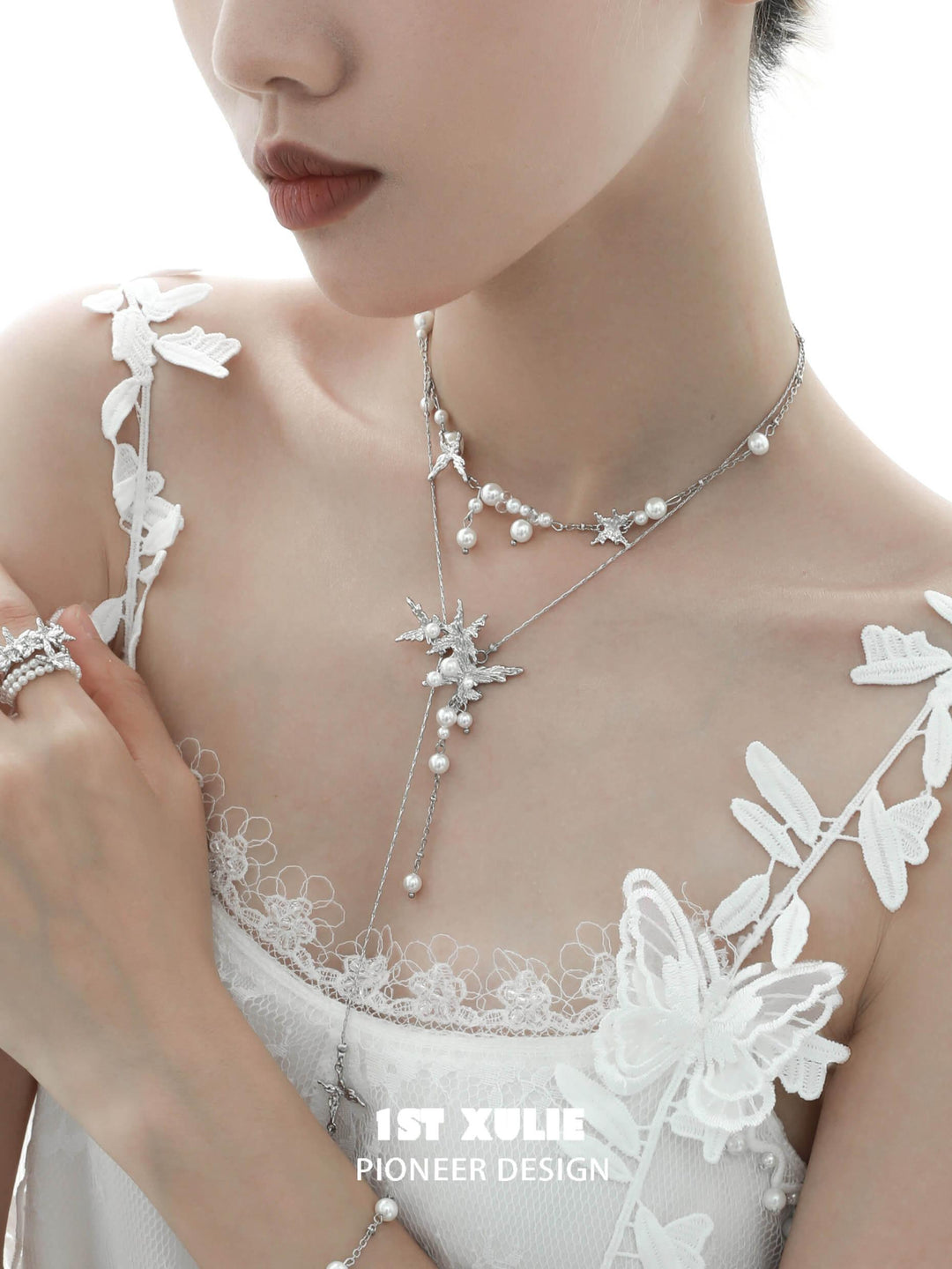 Whiterfly 18K Platinum Plated Butterfly Tassel Pearl Necklaces™ - 1ST XULIE