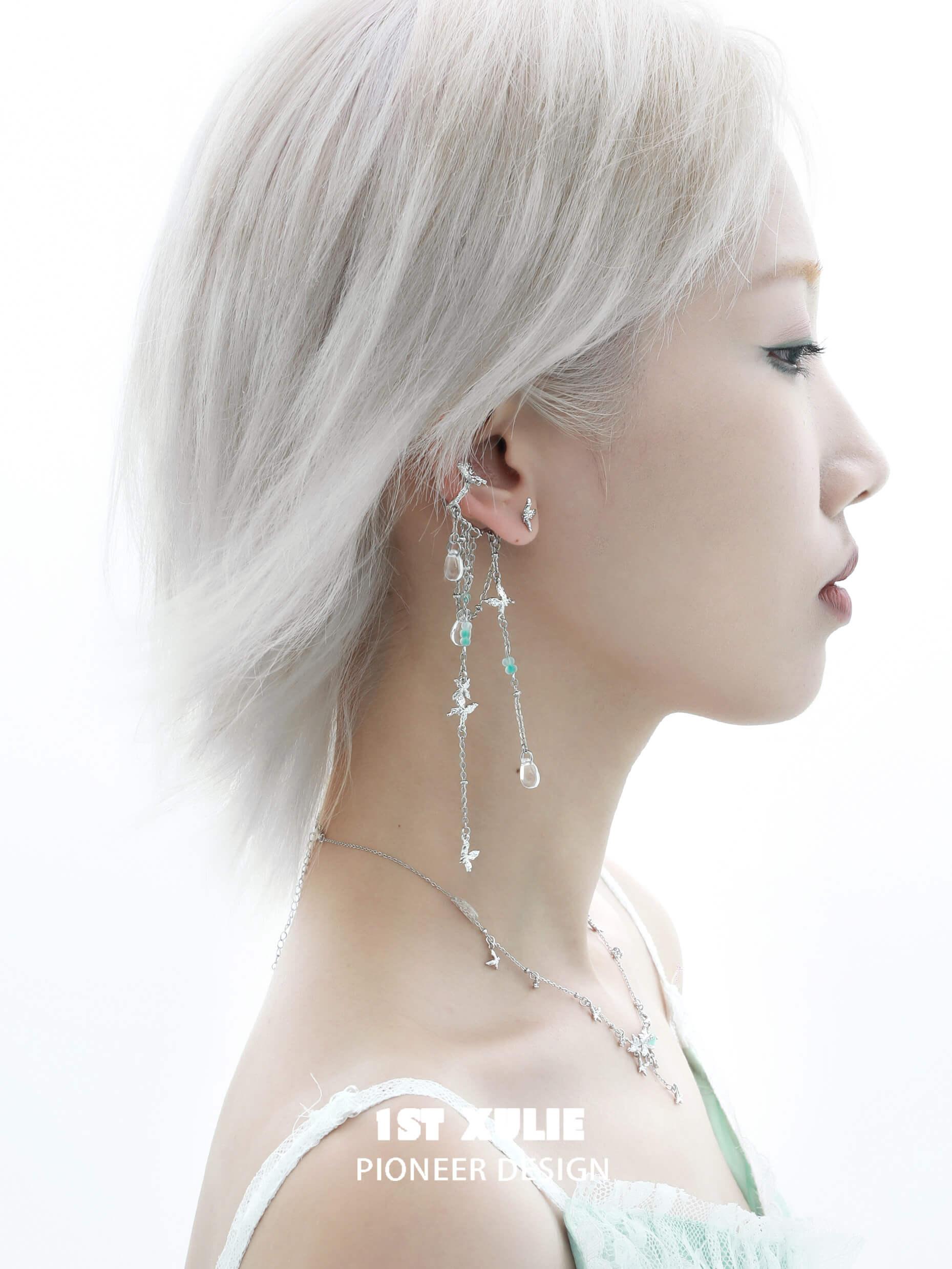 Whiterfly 18K Platinum Plated Czech Glaze Hook Ear Earrings™ - 1ST XULIE