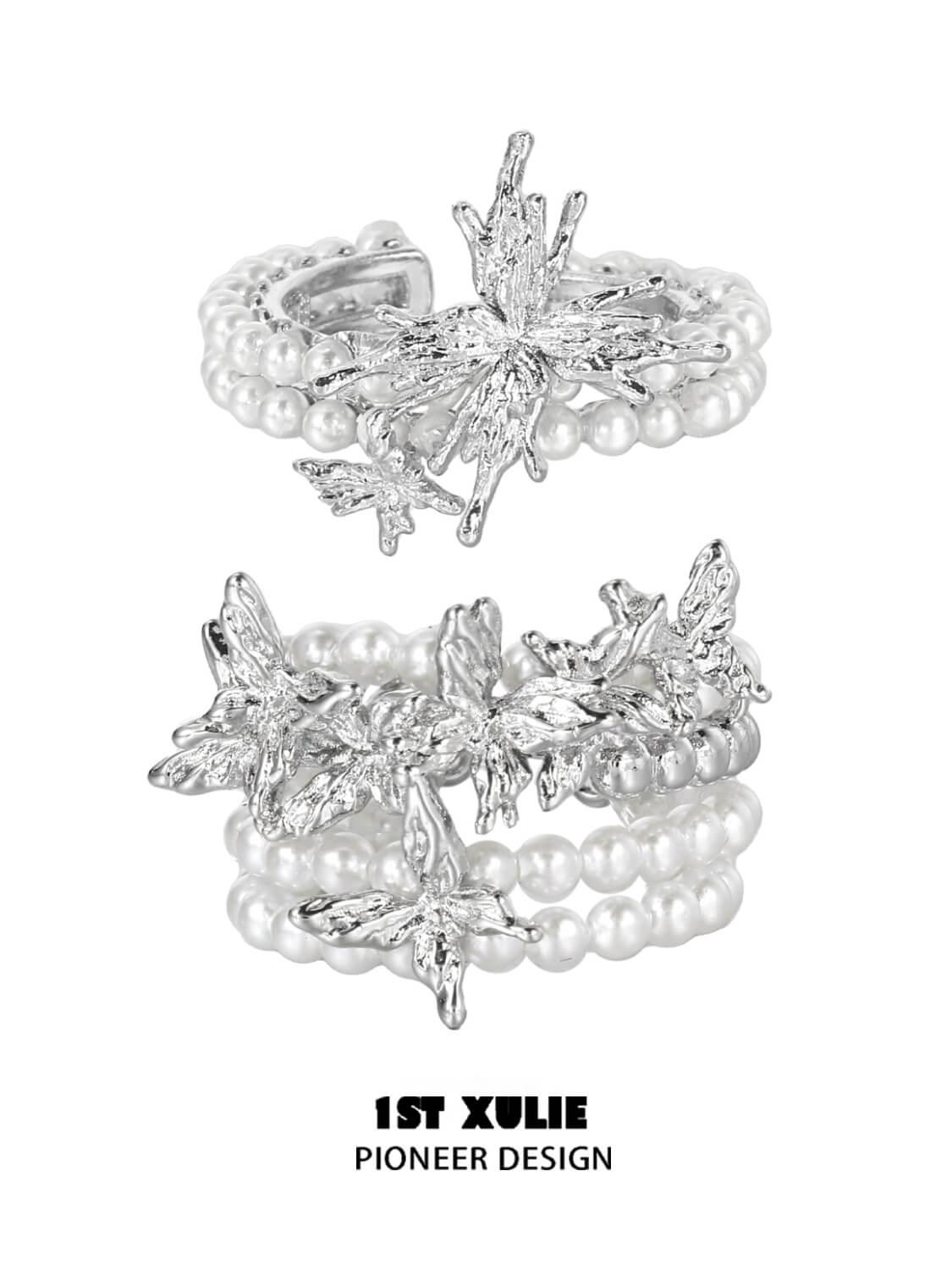 Whiterfly S925 Sterling Silver Butterfly Pearl Rings™ - 1ST XULIE