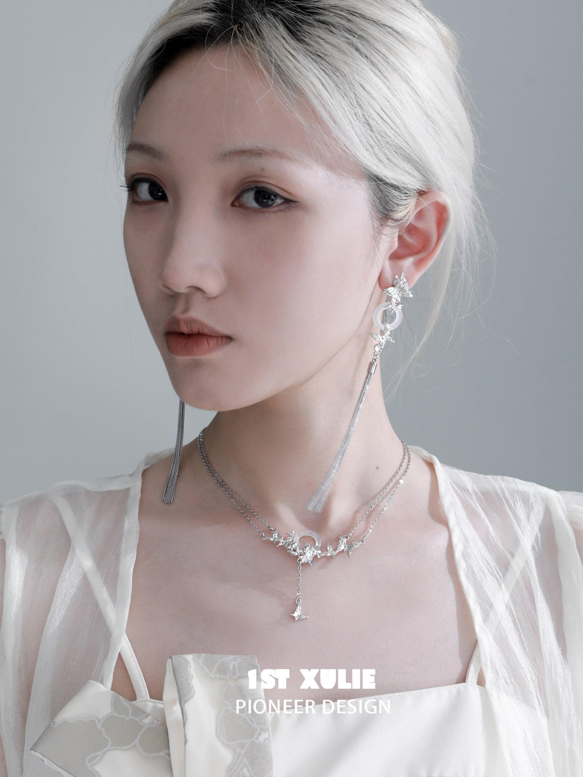 Whiterfly White Chalcedony Tassel Earrings™ - 1ST XULIE